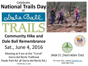 National Trails Day: Dale Ball Remembrance and Community Hike @ Dale Ball Trails, Sierra del Norte Trailhead | Santa Fe | New Mexico | United States